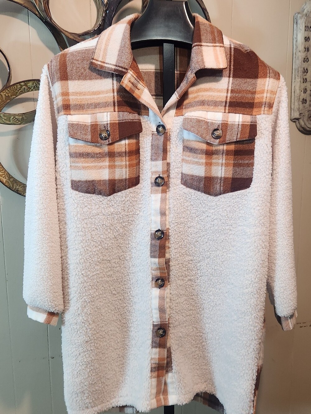 ULTRA FLIRT Sherpa/Flannel Shacket